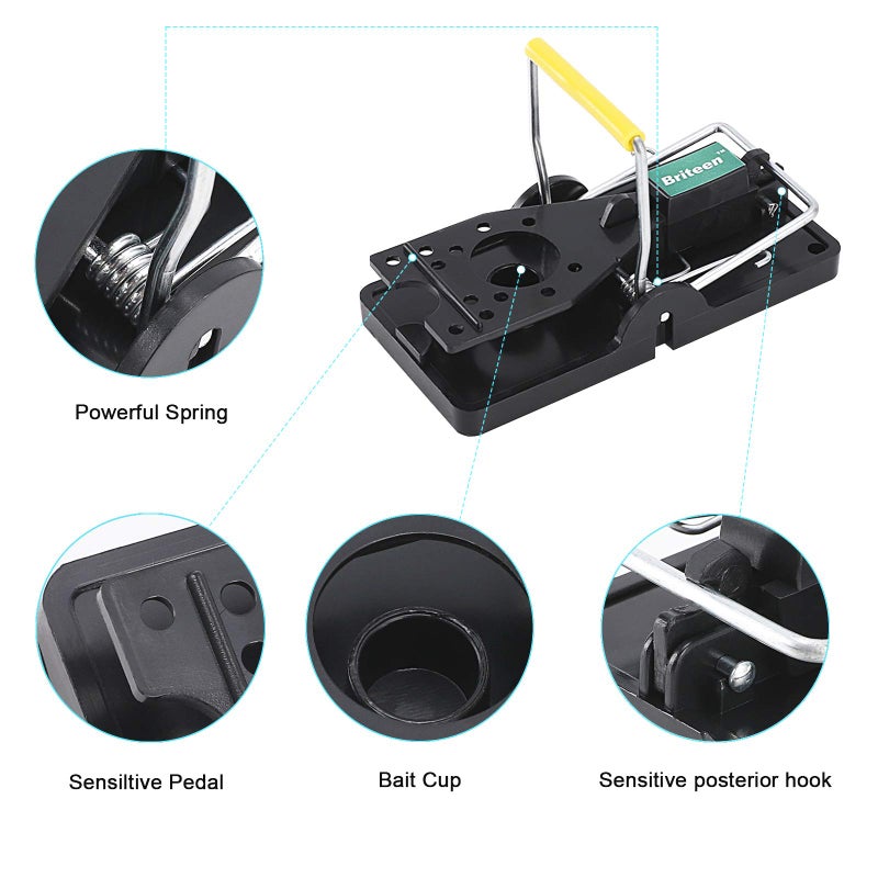 Briteen Mouse Trap Mice Trap That Work Human Power Mouse Killer Mouse Catcher Quick Effective Sanitary 6Packs - Image 2
